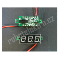 Voltmetr, LED 7seg, DC 2,5 – 30V, zelený